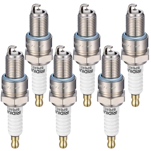 Image of 6578 Iridium Spark Plugs 6 Pack - Compatible with Jeep Cherokee Compatible with Chrysler 300 Chevy Suburban Special Calais Caravan Dakota Dart, 2.0L 3.2L 5.0L - Replaces BPR4ES Spark Plug