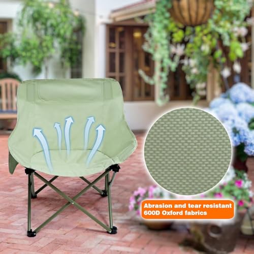 Image of Garden Art Oversized Portable Camping Chair | Heavy Load Capacity Up to 150kg | Light Weight Easy to Carry |Back Packing Chair for Garden, Camping, Picnic, (Off White, Oversized) (GACCOW1491-8)
