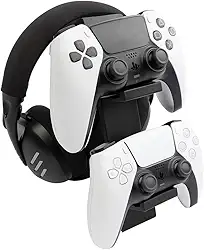 Suporte Para Controle E Fone Videogame Gamer Xbox Ps4 Ps5 PC Branco