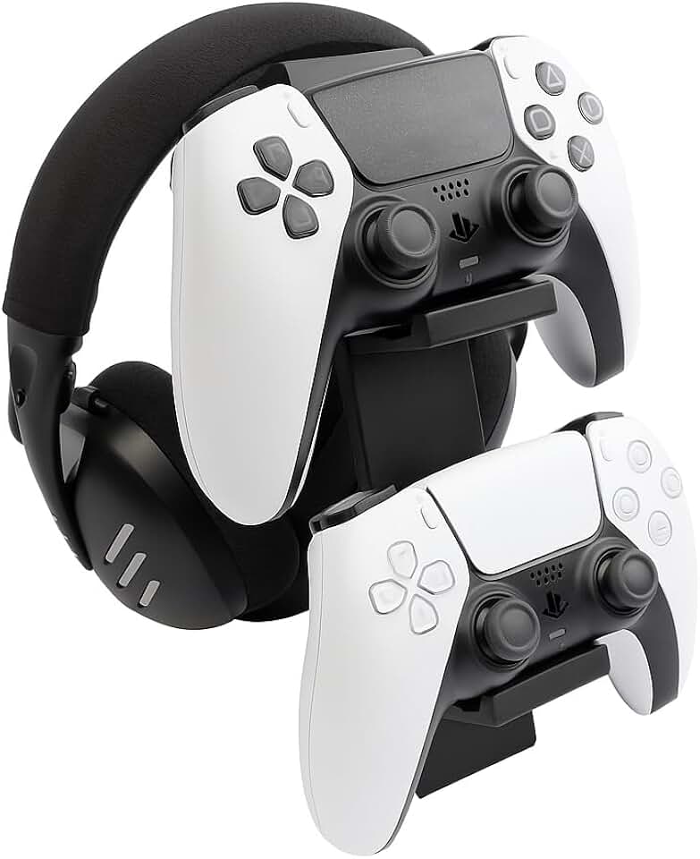 Suporte Para Controle E Fone Videogame Gamer Xbox Ps4 Ps5 PC Branco