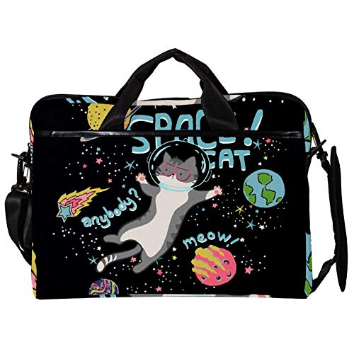 Portafolios bandolera para ordenador de 14" y 15" - Protector gato espacial ligero