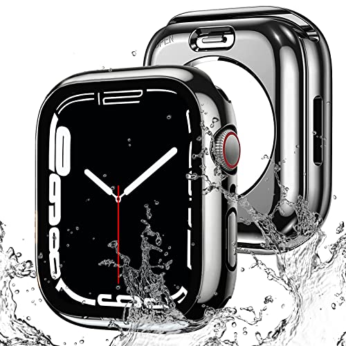 AMAPC for Apple Watch ケース 360度全面防水 バンド 水泳・スポーツ専用 ガラスフィルム 一体型 apple watch 用 カバー 360フルボディ防水 アップルウォッチ ケース Apple Watch Series 9/8/7