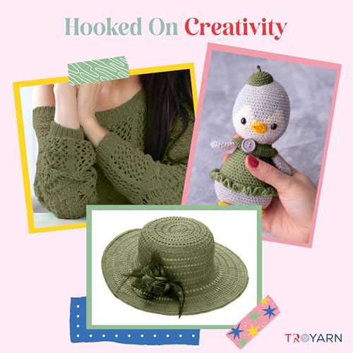 Image of Yarn for Crocheting & Knitting - 2 Skeins (2x383 Yds) (105273 - Moss) - 100% Microfiber Acrylic for Craft Projects