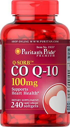 Puritan's Pride CoQ10 100mg, Supports Hearth Health, 240 Rapid Release Softgels