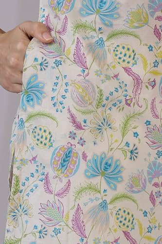 Image of W for Woman Schiffli Embroidered Straight Rayon Kurta