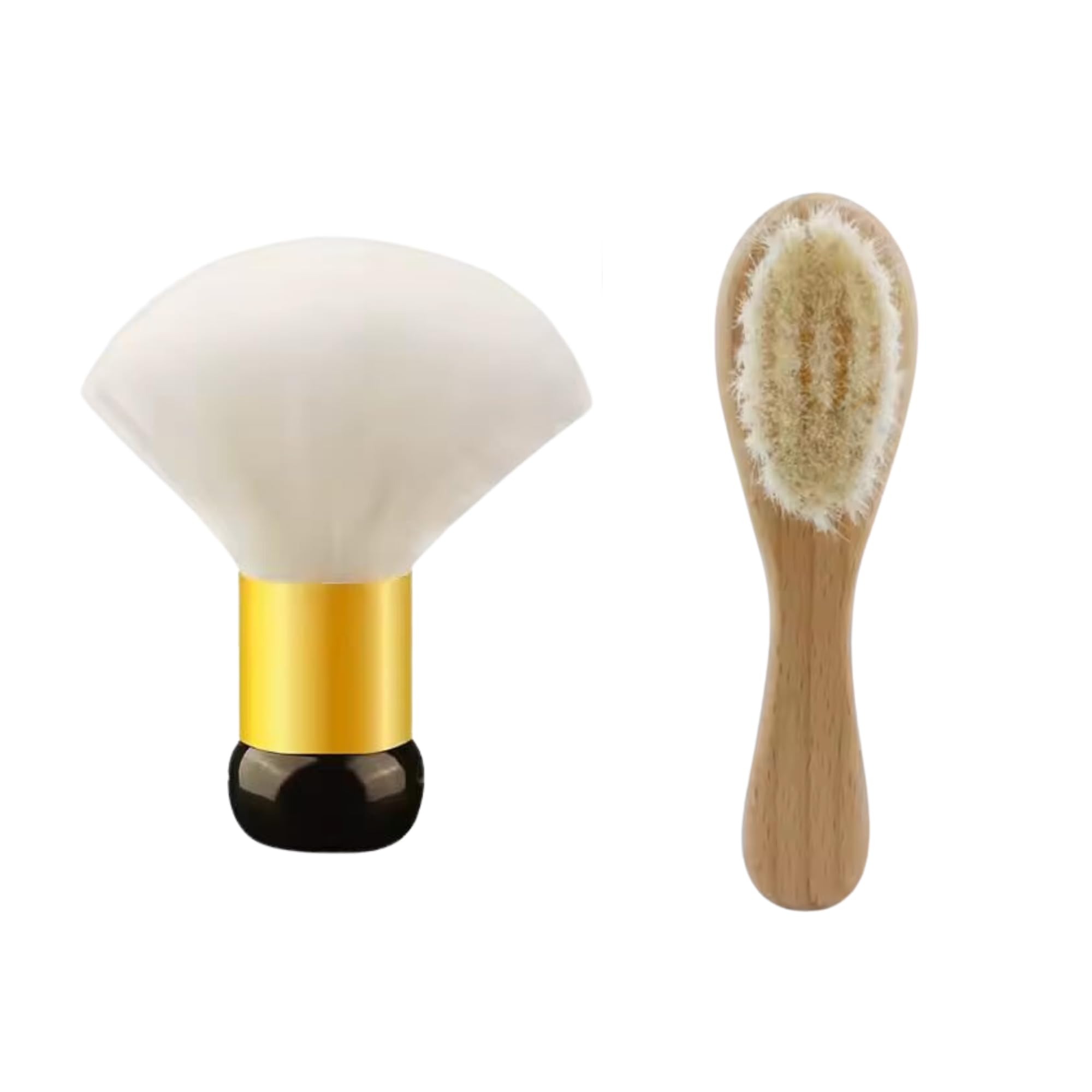 2Pcs Professional Barber Brush & Neck Duster Set – Soft Bristle Barber Brushes for Hair Cleaning, Styling & Clipper Dust Removal – Essential Barber