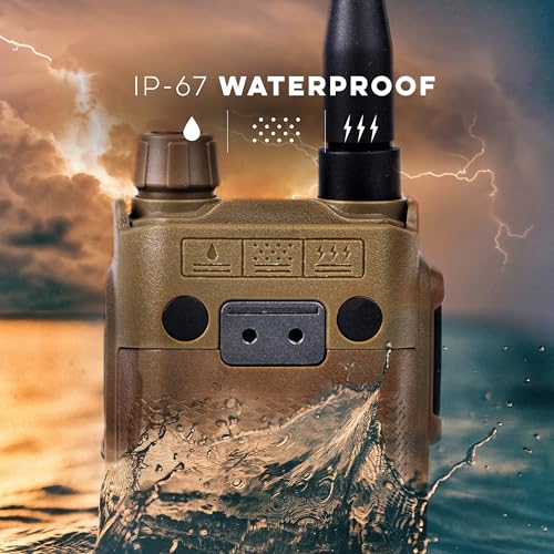 Image of BTECH UV-PRO (TAN) IP67 Dual Band VHF /UHF Two-Way Radio - APRS, Bluetooth, GPS, Text Messaging, Aviation Band Scanner, NOAA Weather Alerts, USB-C Rechargeable Battery