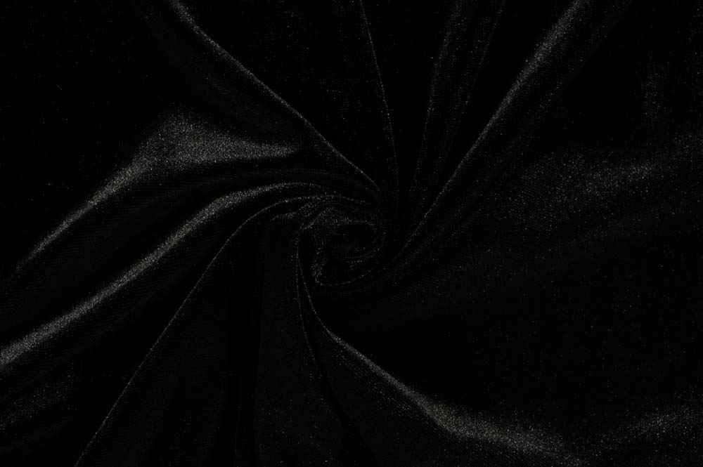 Fabric Merchants Stretch Velvet Fabric by the Yard, Black 5 Yards