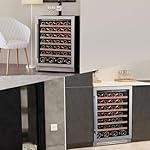 Ca'Lefort 24 Inch Wine Fridge, 54 Bottle Wine Cooler Refrigerator, 40-65°F Wine Refrigerator Glass Door, 3 LED Wine Fridge, Built-in or Freestanding Wine Fridge for Home/Bar/Kitchen (5.65 cu.ft) - Image 6