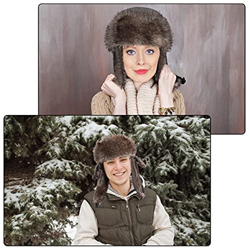 Image of 3 Pieces Russian Trapper Ushanka Hats for Men Women Winter Bomber Eskimo Warm Windproof Hats with Ear Flaps