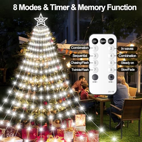 Luces decorativas de estrella navideña LED 23ft 818 luces miniatura 5
