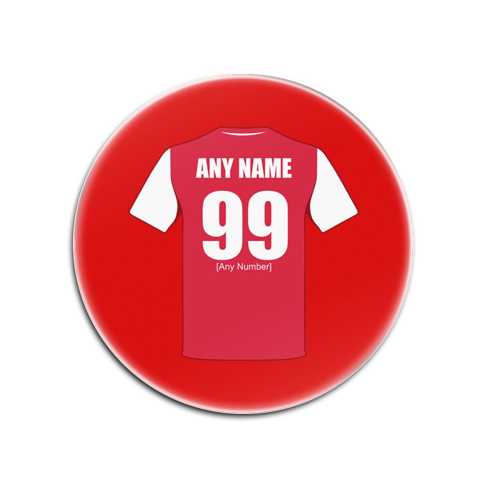 UNIGIFT Personalised Gift - Arsenal Glass Round Coasters (Football Club Design Theme, Colour Options) - Any Name/Message on Your Unique Mat Pad - The Gunners