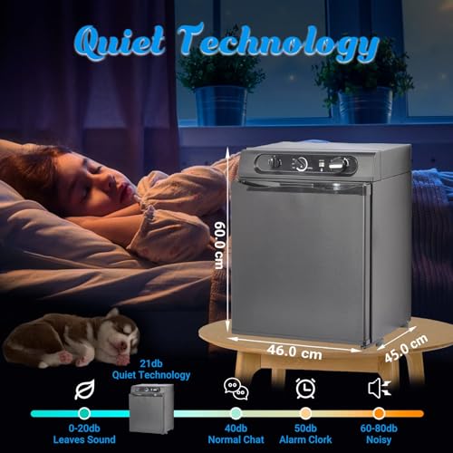 Techomey Gas Fridge 40L, 3 Way Fridge Camping12V 240V, Gas Refrigerator Camping for Campervan, Motorhome, RV, Caravan, Cabin, Quiet, Black - Image 4