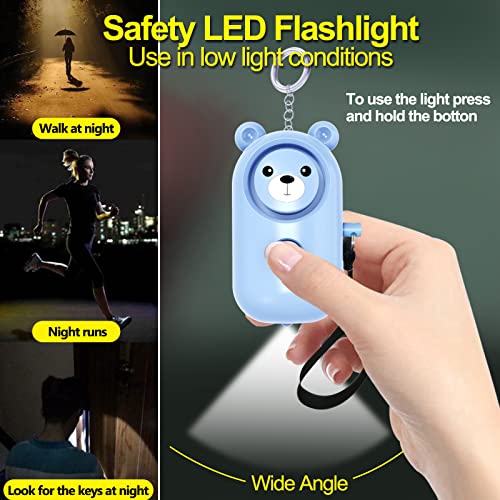 Personal Alarm Safe Sound for Women Kids Elders, 2 Pack Cute 130dB Loud Siren Safety Self-Defense with LED Light, Security Keychain Emergency Alert Alone (Blue+Purple) - Image 6