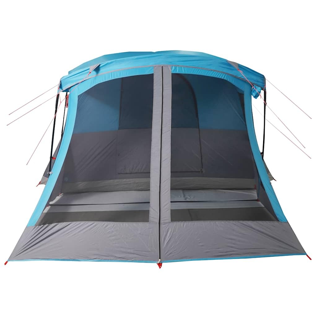 Tenda da campeggio con tenda, 4 persone, blu, impermeabile, in poliestere