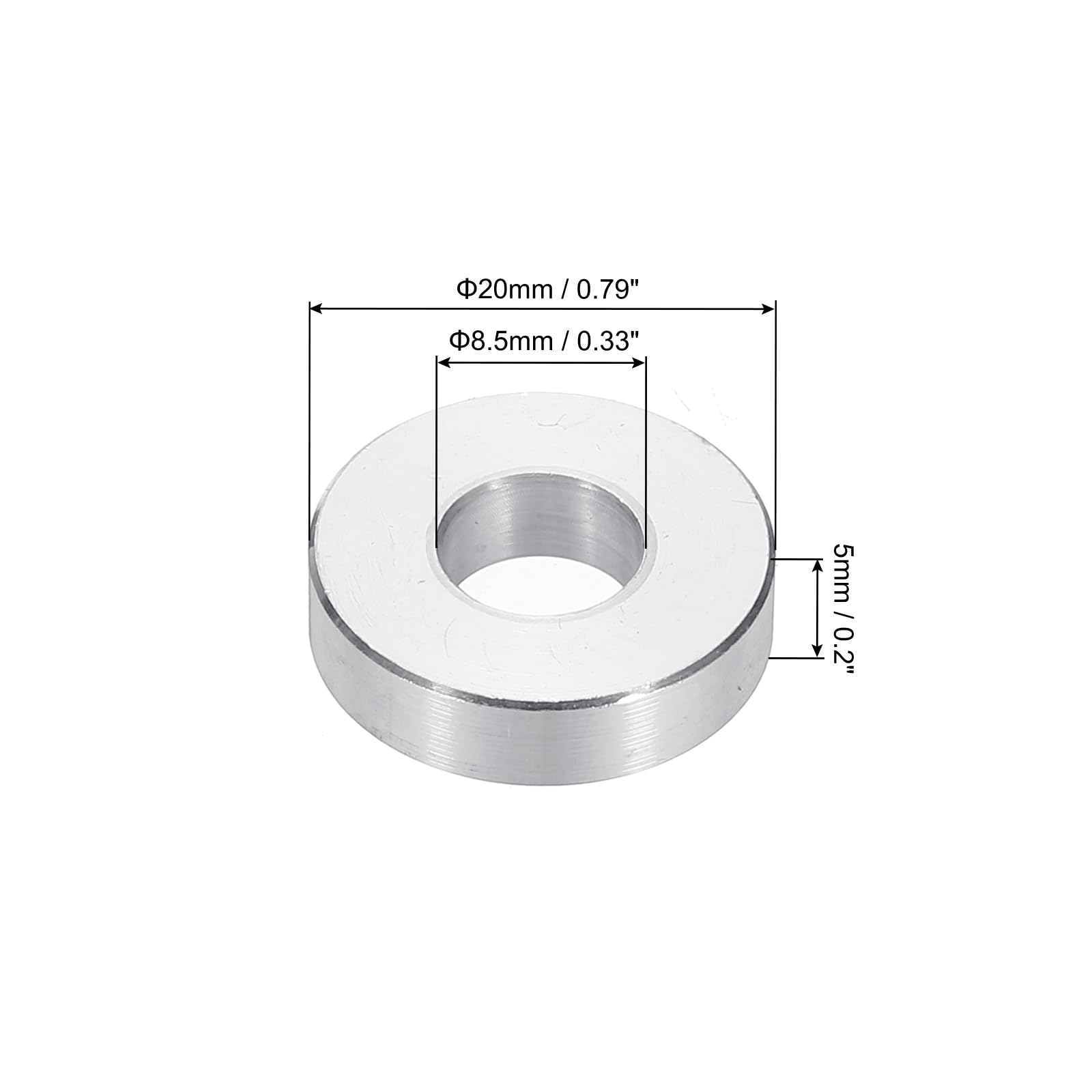 PATIKIL M8 Aluminum Spacers, 12pcs 5/16" x 3/4" Round Metal Spacers for 5/16 or M8 Screw Bolts - Image 2