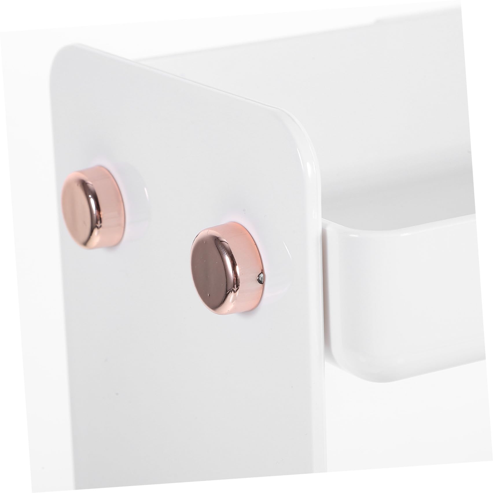 Organizzatore da Bagno a Doppio Ripiano Bianco in Acciaio Inossidabile e Pet, Scaffale da Appoggio per Cosmetici e Articoli da Toeletta, per Bagno e Comodino
