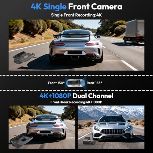 KBSYNT 4K Dash Cam for Chevy Silverado 1500 2022-2026 2500 HD/3500 HD 2024-2026 (6 or 8 Vents),WT RST LTZ Custom Trail Boss High Country ZR2,2160P Video,WiFi & APP,64GB Card by KBSYNT - Image 9