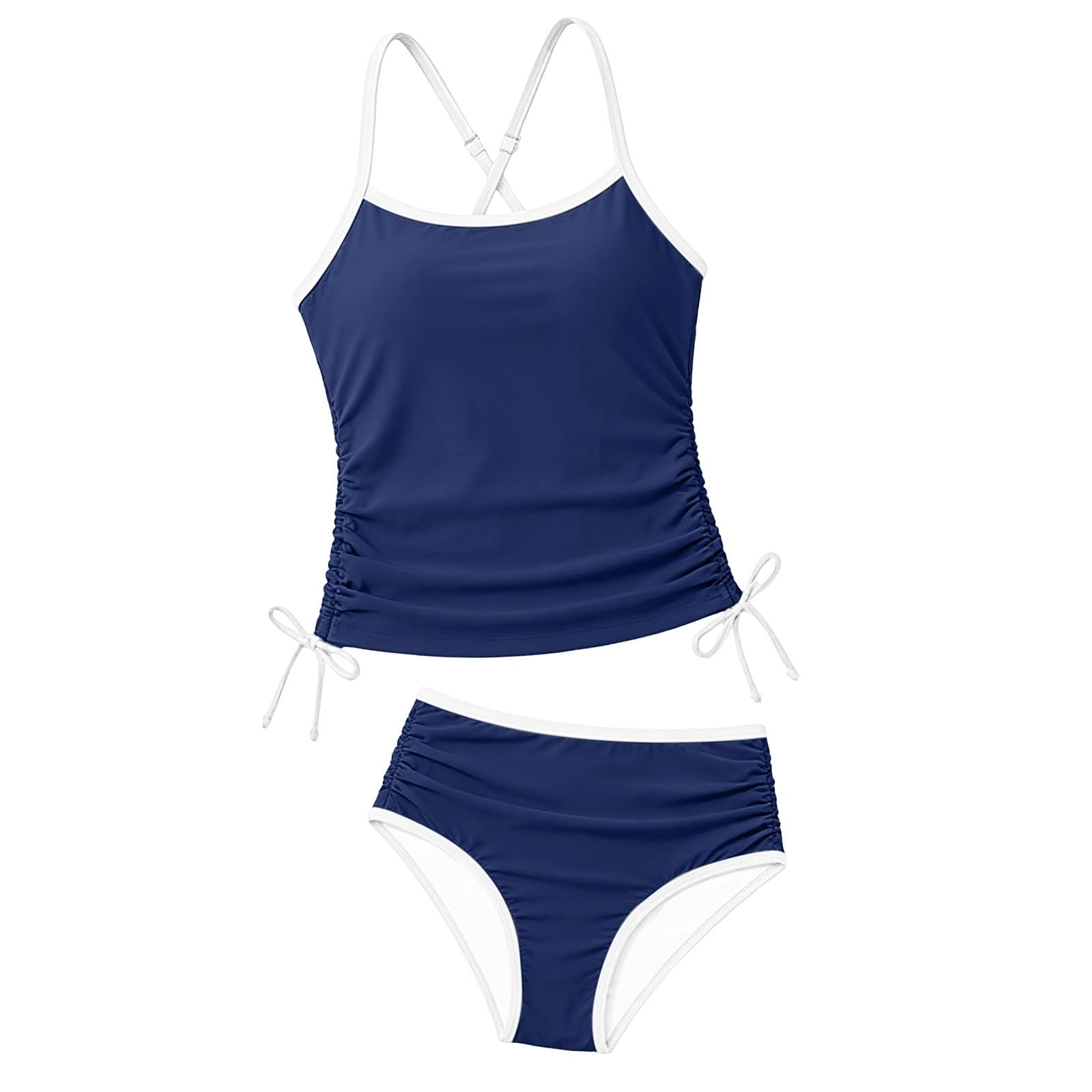 Maillot De Bain Ado Fille Deux Pièces Tankini pour Filles Ensembles De Bikini Haut + Slip Rash Guard Maillot De Bain Plage Joli Bikini avec Motif Floral Maillots De Natation