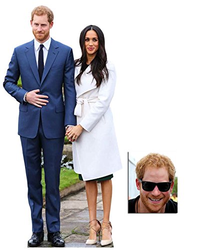 BundleZ-4-FanZ Fan Packs Commemorative Pack - Mini Prince Harry & Meghan Markle Royal Wedding 2018 Engagement Cardboard Cutout/Standup - Includes 8x10 Star Photo