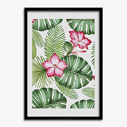 Cadre MDF 50x70 cm Tulup motif hawaïen pour décoration murale de salon