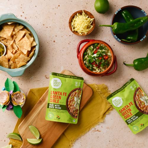 Image of The Good Bean Heat and Eat Pouch - Santa Fe Green Chile - (4 Pack) 10 oz Pouch - Stewed White Beans with Hatch Green Chiles - Pre-Cooked Beans with Good Source of Plant Protein and Fiber