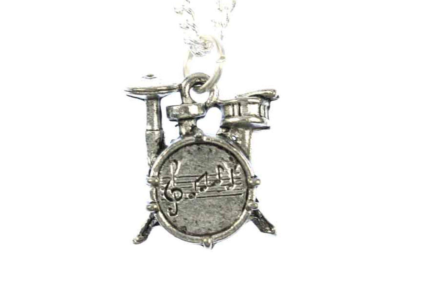 Miniblings Collana a Catena Drums 45 Centimetri Musica Argentato Banda Musicista Batterista