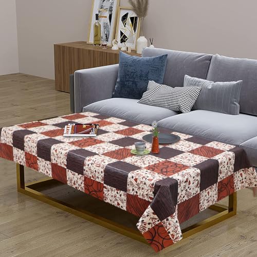 Image of Dakshya Industirs PVC Waterproof Table Cover 36x54 Inch Floral Printed Center Table Cover Washable Plastic Table Sheet Oilproof Dining Table Cover for Coffee Table Living Room Home (Luxury Petal)