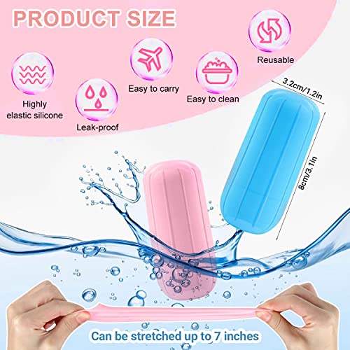 MAYCREATE® 8pcs Leak Proof Sleeves for Travel Bottles, Silicone Elastic Covers Sleeves for Travel Bottle Kit for Toiletries Leak Proofing, Reusable Sleeves for Travel Container, Shampoo Bottles - Image 4