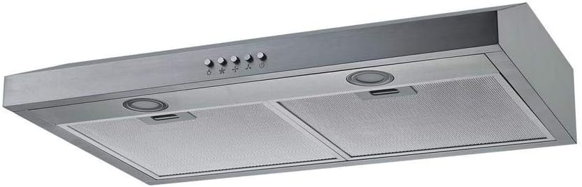 Winflo 30 In. Convertible Stainless Steel Under Cabinet Range Hood with Mesh Filters and Push Button Control
