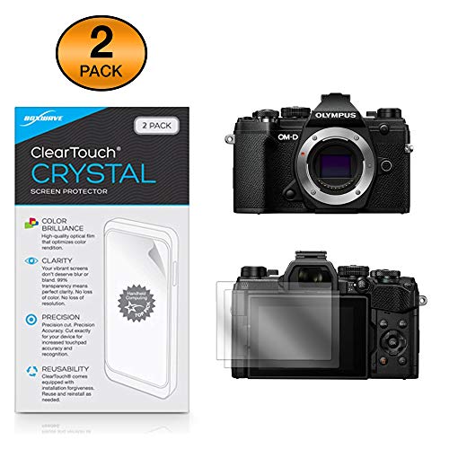 Protector de pantalla Olympus OM-D E-M5 Mark III BoxWave invisible transparente pack de 2 2