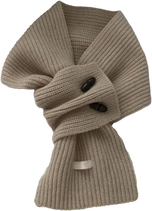 Winter Knit Warm Scarves for Women with Buttons Solid Colors Thick Scarf Cold Weather Soft Neck Warmer Scarfs 2025