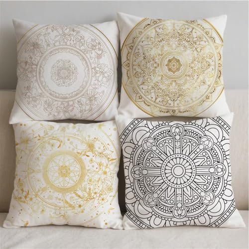 Housse coussin 45x45 impression double face lin avec fermeture invisible