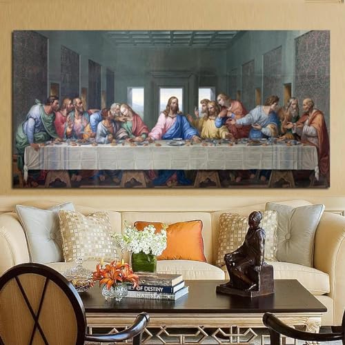 La Cène peinture sur toile grand format pour sublimer la décoration murale du salon