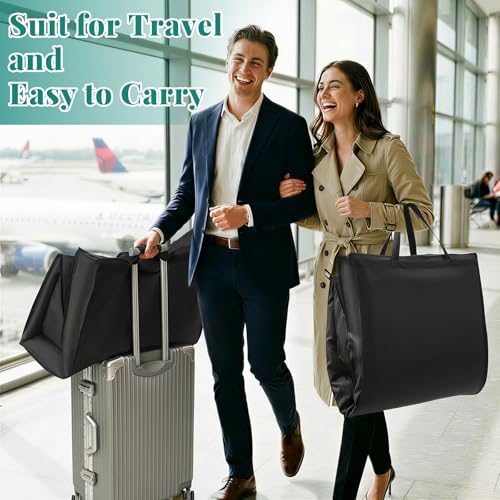 LANDNEOO 65\" Long Garment Bags for Travel, Dress Bags for Hanging Clothes, Wedding Dress Cover for Women, Closet Storage for Gowns, Coats, Black, 4 Pack