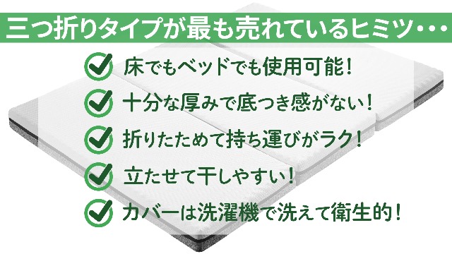 Amazon｜篠原化学 エコラテ エリート 厚さ10cm 三つ折り マットレス