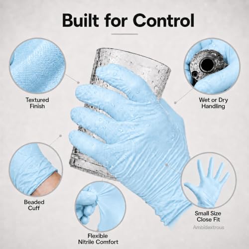 Image of ForPro Disposable Nitrile Gloves, Chemical Resistant, Powder-Free, Latex-Free, Non-Sterile, Food Safe, 4 Mil