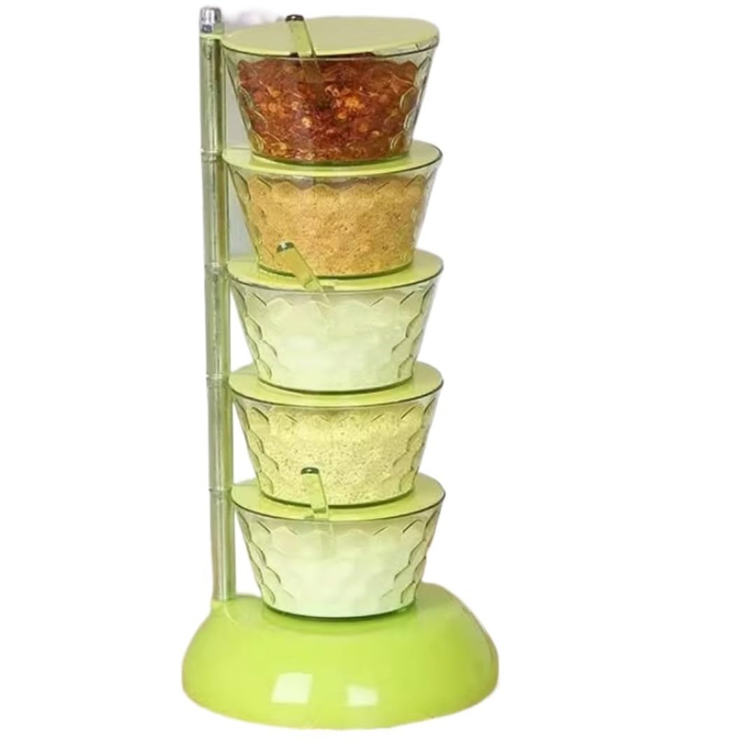 Tarro de Condimento Botella De Especias para Cocina, Caja De Especias Giratoria Vertical, Juego De Botellas De Condimentos Transparentes, Bote De Sal, Tarro para Salsa para Sal, Azúcar (Color : Grün