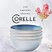 Corelle Stoneware 4-Pc Bowl Set, Handcrafted Artisanal Double Bead Bowls, Reactive Glaze Stoneware, 21-Oz Bowl Set, Navy