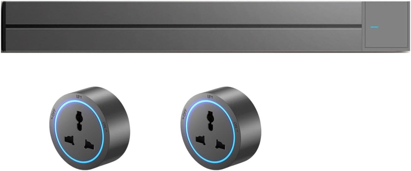Wall Power Track Socket Universal Home Kitchen Bathroom Office Sockets Pop Replaceable Power Track Socket,Grey-40cm