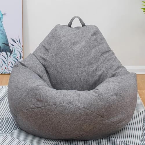 Funda de puf lavable negra de 100x120 cm para sofá perezoso de exterior e interior 3