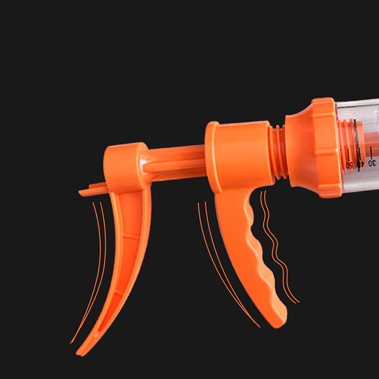 Seringue d'alimentation vétérinaire réutilisable 50ML Pistolet de Remplissage Automatique continu réglable pour porcs, bovins et Moutons （Orange）