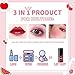 3 Pack Lip Tint Stain Set, Multi-use Lip and Cheek Tint, Liquid Blush and Lip Paint, Lipstick Lip Tint Lacquer Makeup, Long Lasting, High Pigment, Vivid Color (#01#02#03)