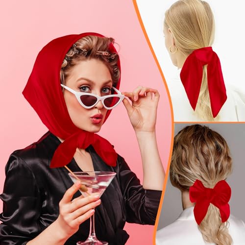 simarro Women Silk Feeling Scarf, 23.5 Inch Satin Head Scarves Fashion Square Scarfs Breathable Soft Handbag Accessories3