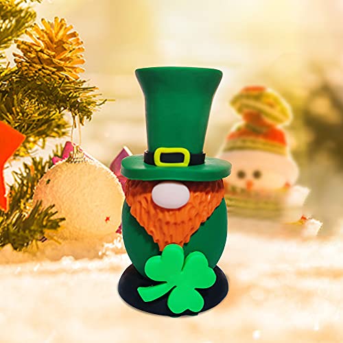 Anlemin Handmade Gnome, St. Patrick's Day Gnomes Decorations, Holiday Gnome Figurine Decor Table Ornament, Garden Gnome Statue, Irish Gnome Gifts For Lucky Shop (A) #TOP4