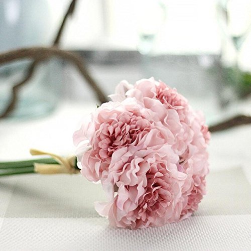 Buy B, M Artificial Silk Fake Flowers Peony Floral Wedding Bouquet