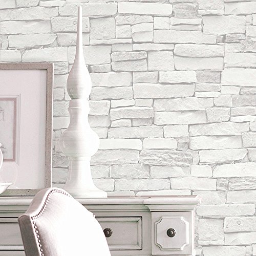 Blooming Wall 5701 3D Faux Brick Stone Wall Mural Wallpaper for Bathroom Kitchen