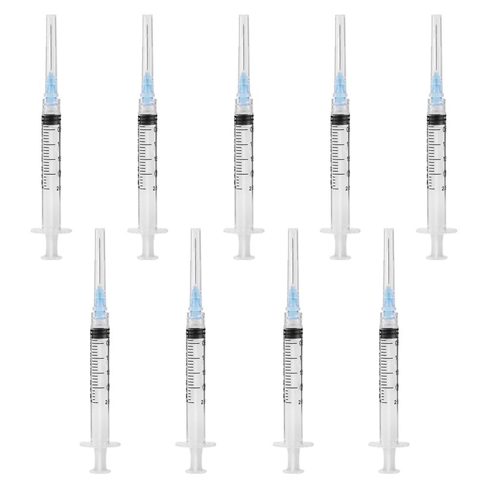 20 Pack 2.5 ML Syringes 0.2mm*25G Plastic Tube Lab Dispensing Tools Individually Sealed Packaging Dispensing Syringes Lab Supplies for Experiments Industrial Use