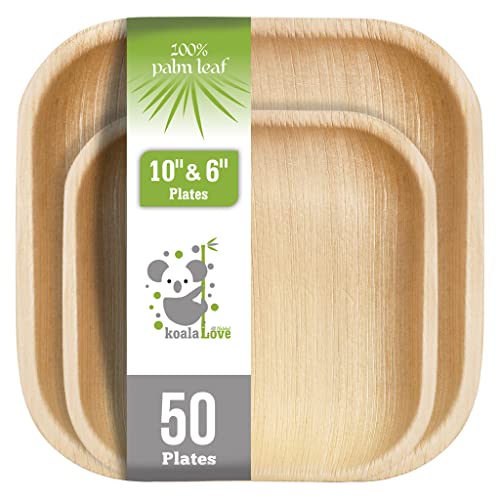 Palm Leaf Plates 10&6 Inch Bamboo Plates Disposable 50 Pack Bulk Eco-Friendly Biodegradable Compostable Plates Best Alternative To Wooden Plastic Paper Plates By Koalalove #TOP3