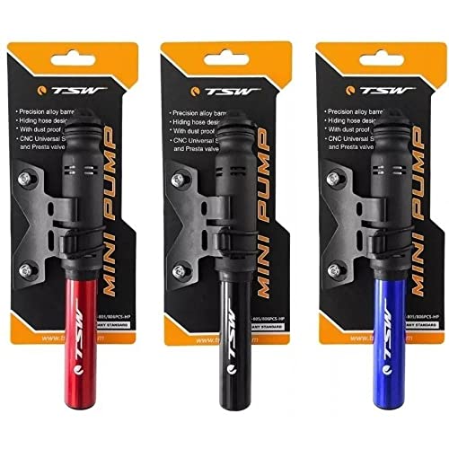 Mini Bomba Ar Manual Aluminio Nylon Anodizada TSW Preto